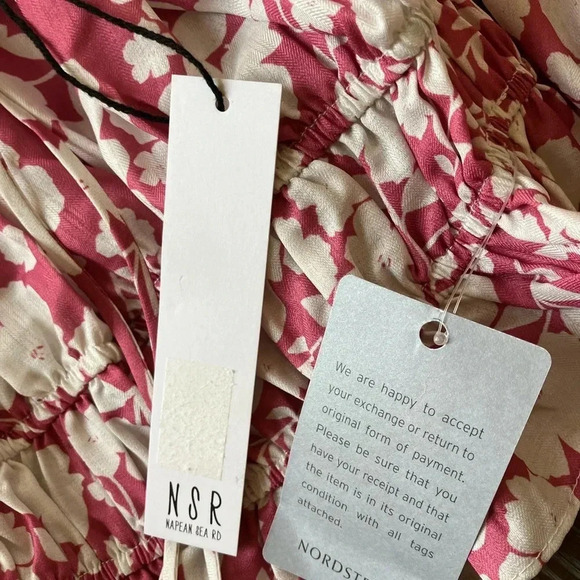 NWT NSR Pink & White Floral Long Sleeved Top XS - Picture 4 of 4